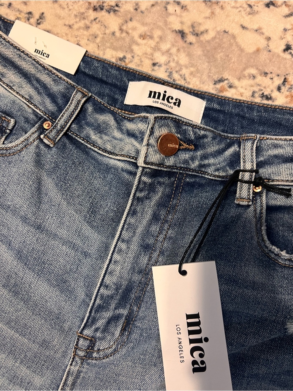 NWT! Mica Jeans in Light Blue with Distressed Knees - Picture 3 of 11
